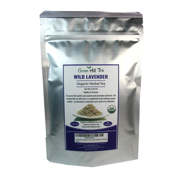 Greenhilltea Organic Lavender Loose Herbal Tea, 2 Oz Bag, Blue