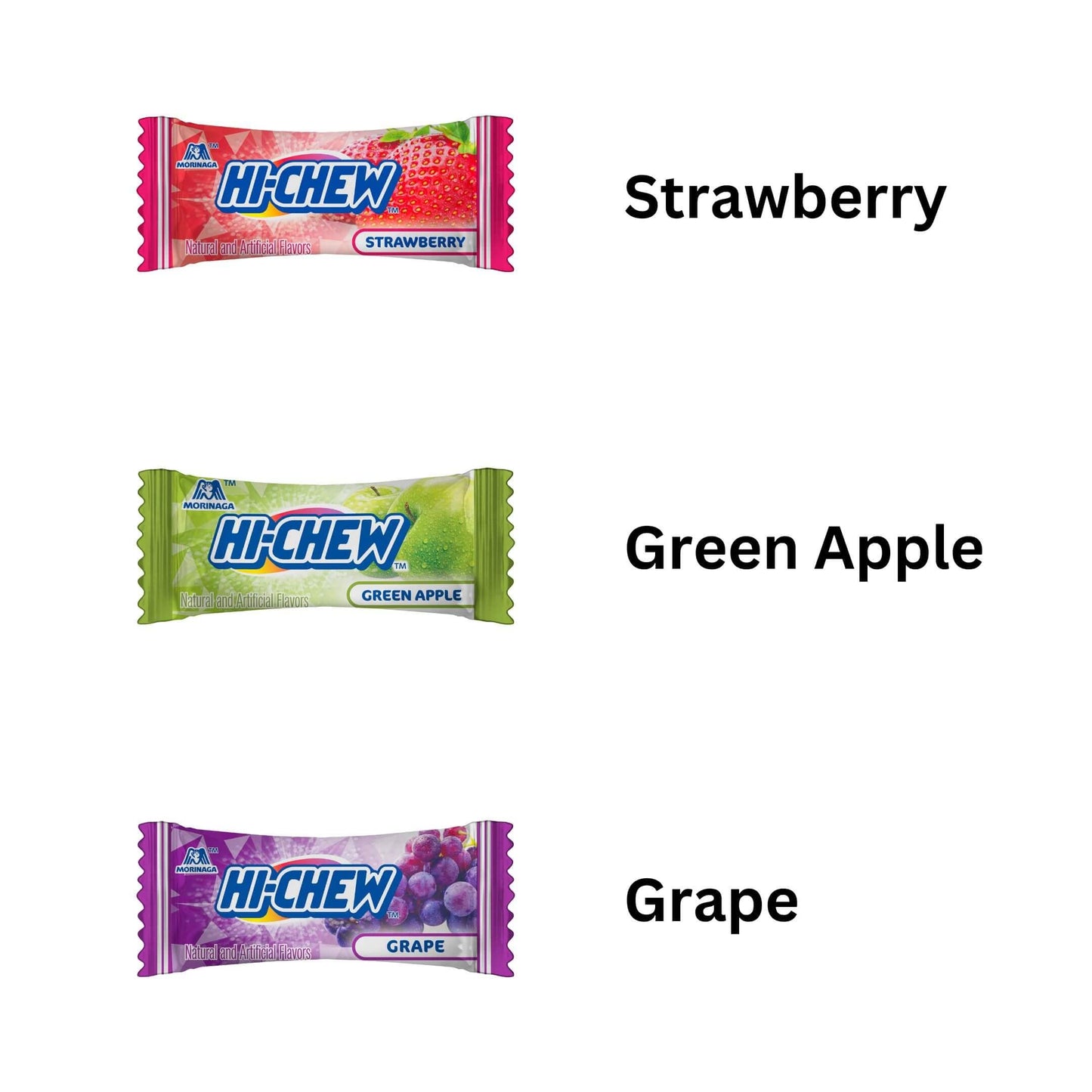 Hi-Chew Original Mix, Pack Of 6 Bags, 3.53Oz Each | Strawberry Green Apple Grape | Unique Fun Soft & Chewy Taffy Candy | Immensely Juicy Fruit Flavors | Individually Wrapped For Sharing