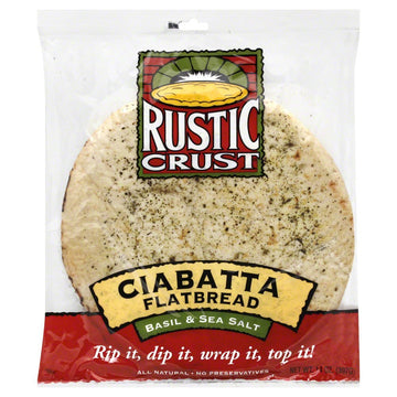 Rustic Crust Bg17802 Rustic Crust Flatbread Basil-Seasalt - 6X14Oz