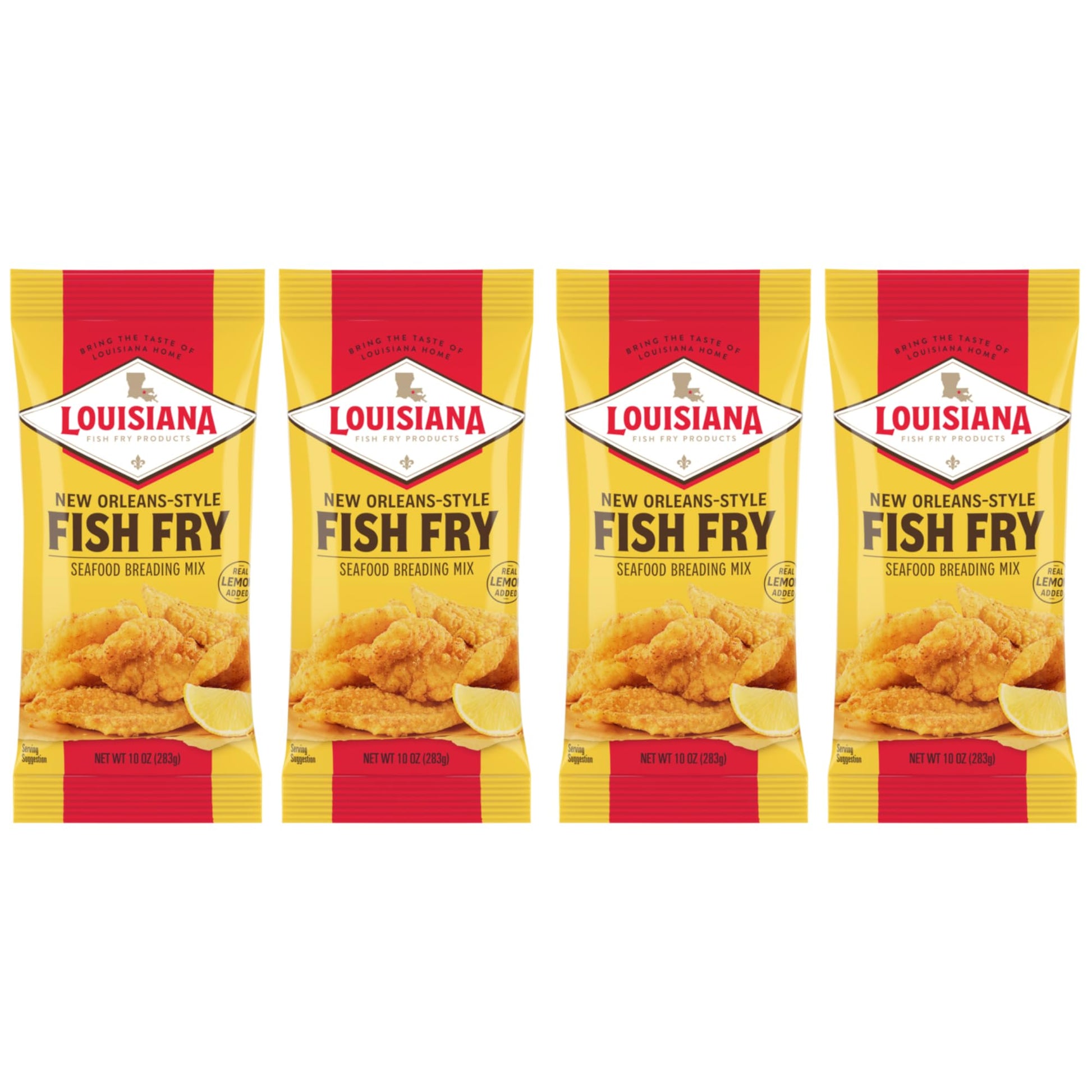 Louisiana Fish Fry Products New Orleans Style Lemon Fish Fry, 10 oz (Pack of 4)