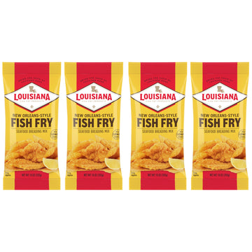 Louisiana Fish Fry Products New Orleans Style Lemon Fish Fry, 10 oz (Pack of 4)