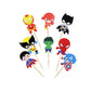 Confetti 24Pc Cartoon Superhero Cupcake Topper For Kids Birthday Party Cake Decoration Supplies Super Heroes Cupcake Toppers Cup