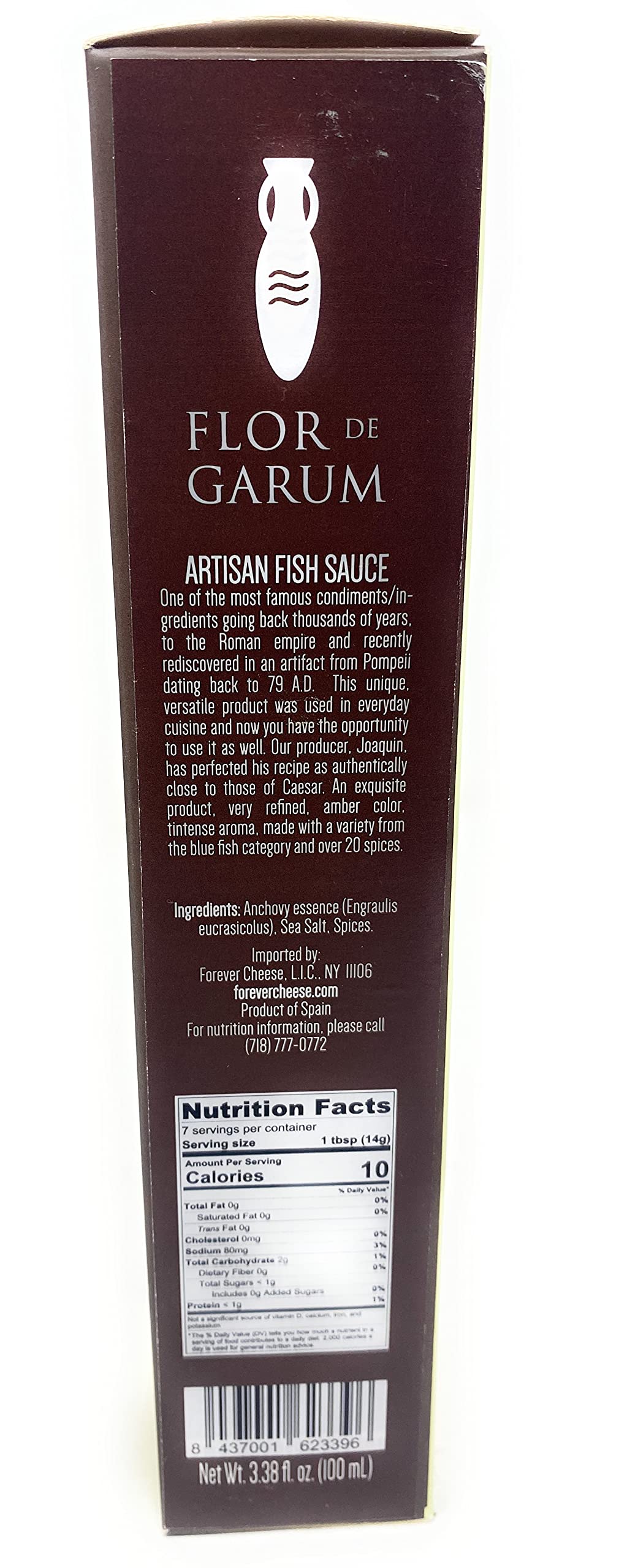 Flor De Garum Artisan Fish Sauce, 3.38 fl. oz, Premium Quality, Ideal for Cooking and Dipping, Made by 4