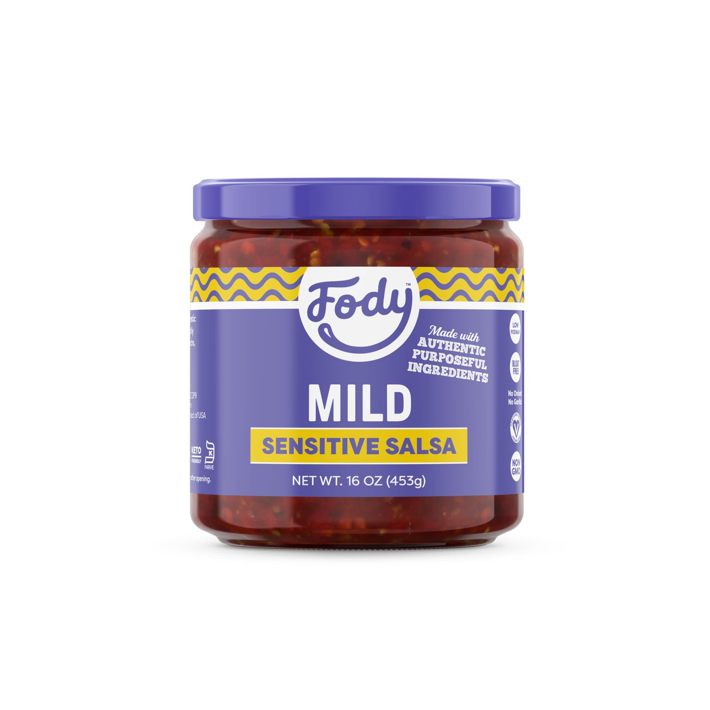 Fody Foods Vegan Mild Salsa - Chunky Tomato Jalapeno - Low FODMAP, Gluten Free - 1 Count - Natural