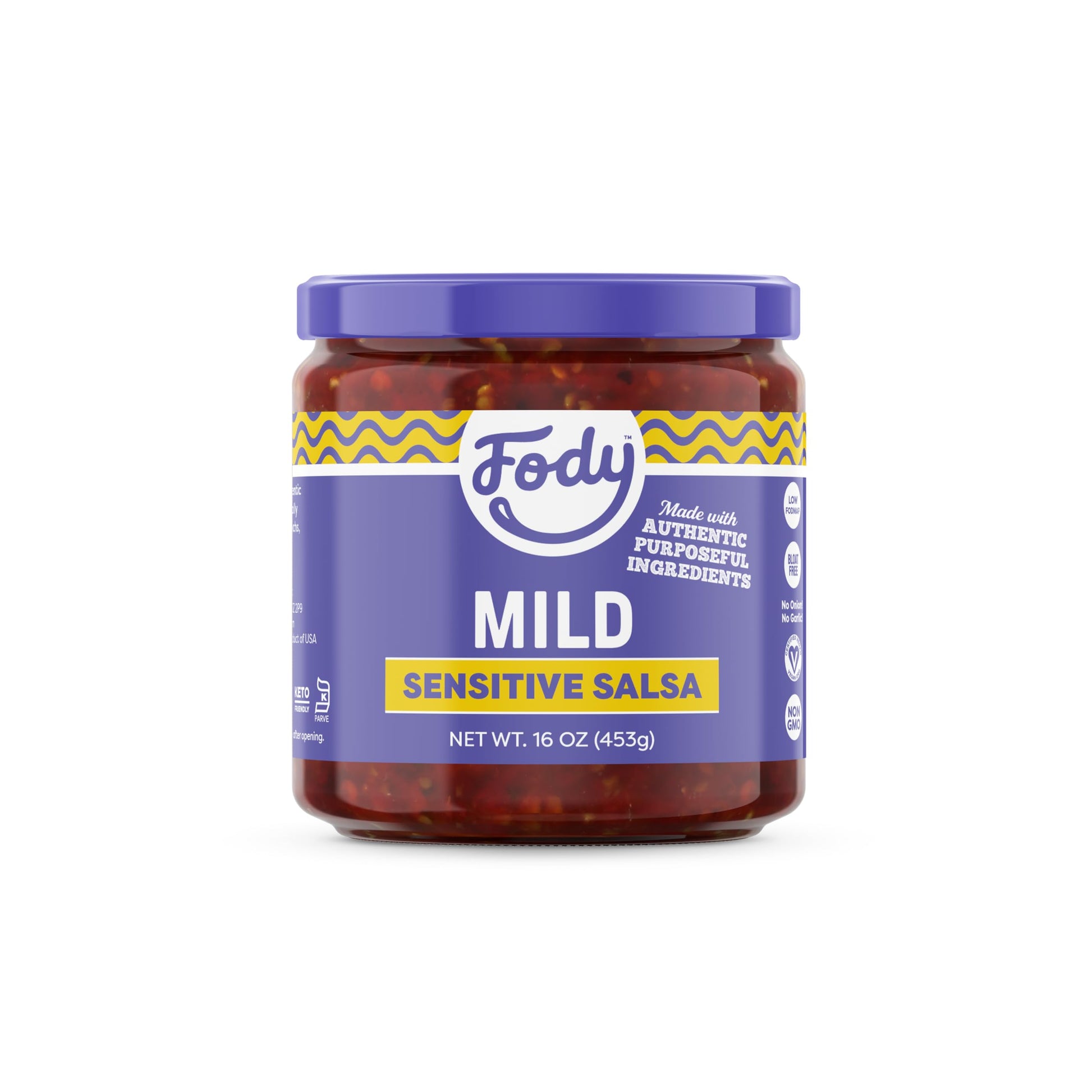 Fody Foods Vegan Mild Salsa - Chunky Tomato Jalapeno - Low FODMAP, Gluten Free - 1 Count - Natural