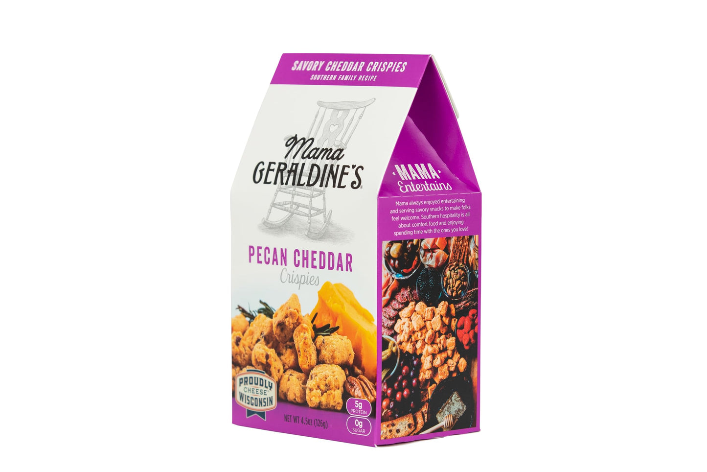 Mama Geraldines Pecan Cheddar Crispies | Crunchy Snack Crackers | 4.5 oz | Made in USA | Party Appetizers