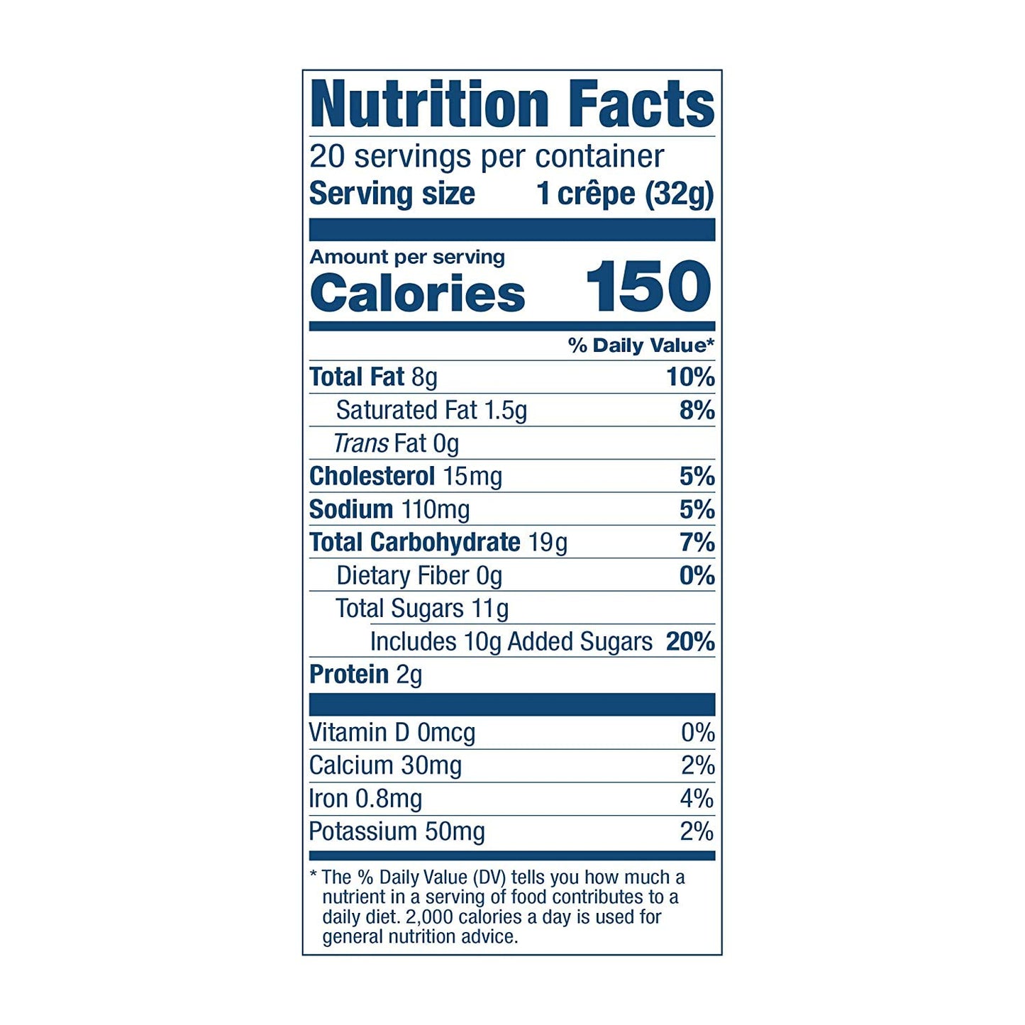 La Boulangere Chocolate Hazelnut Crepes, Individually Wrapped, Non Gmo, Free From Artificial Flavors & Colors, 20-Count 2 Packs