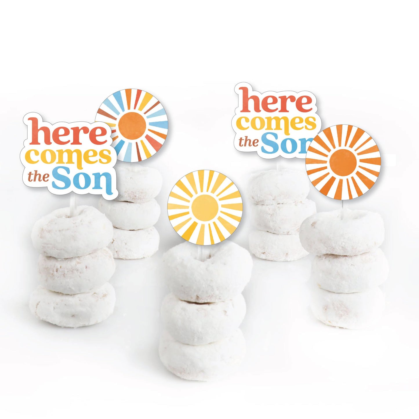 Big Dot of Happiness Cupcake Toppers, Multicolor Plastic, 3.5 inches, Set of 24 for Baby Shower