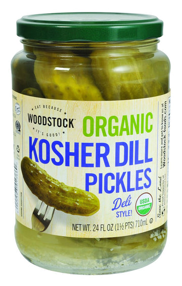 Woodstock Organic Kosher Whole Dill Pickles 24 Oz