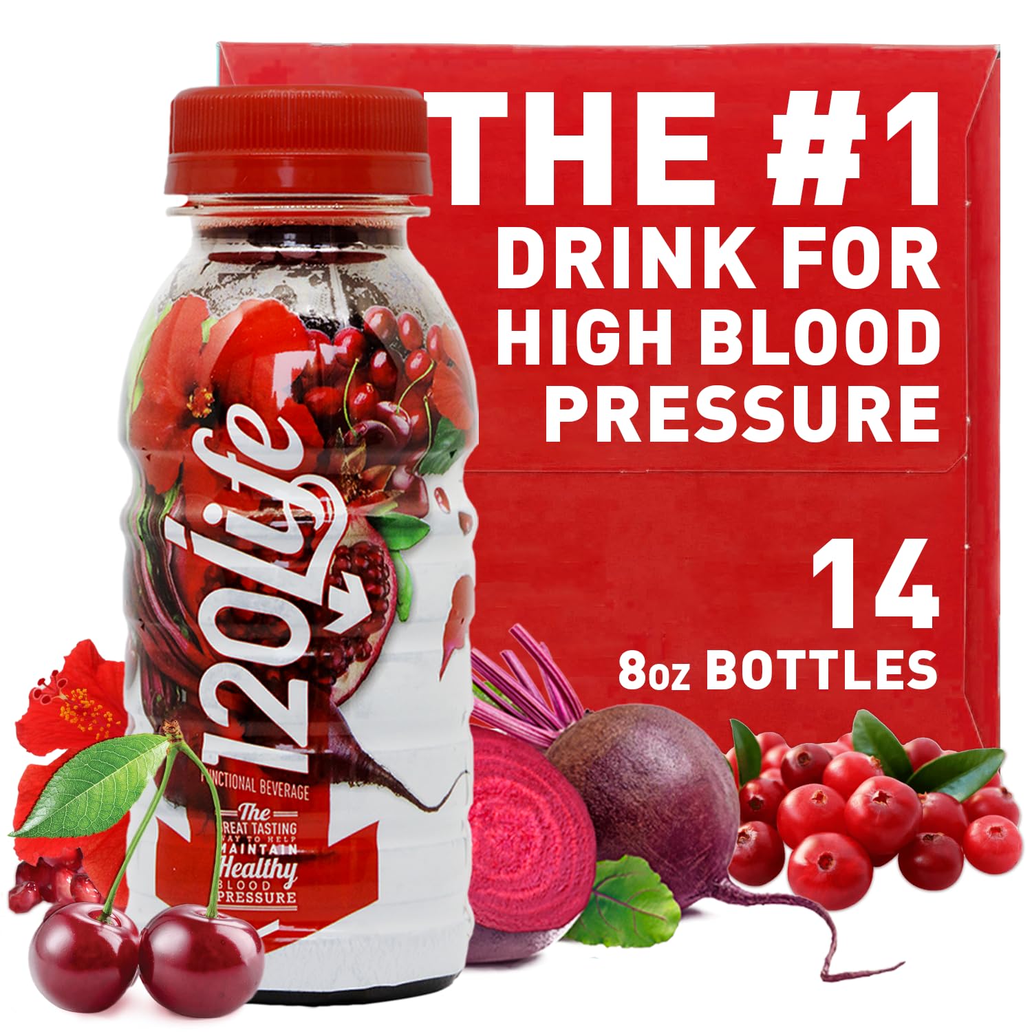 120/Life Blood Pressure Support, Beet Root Juice, Pomegranate Extract, Cranberry Juice, Tart Cherry, Hibiscus, and Magnesium (8 