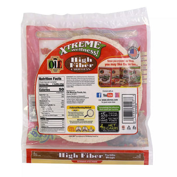 Ole Mexican Foods Xtreme Wellness High Fiber Low Carb Keto Friendly - 16 Tortilla Wraps (Pack Of 2) 32 Total Wraps