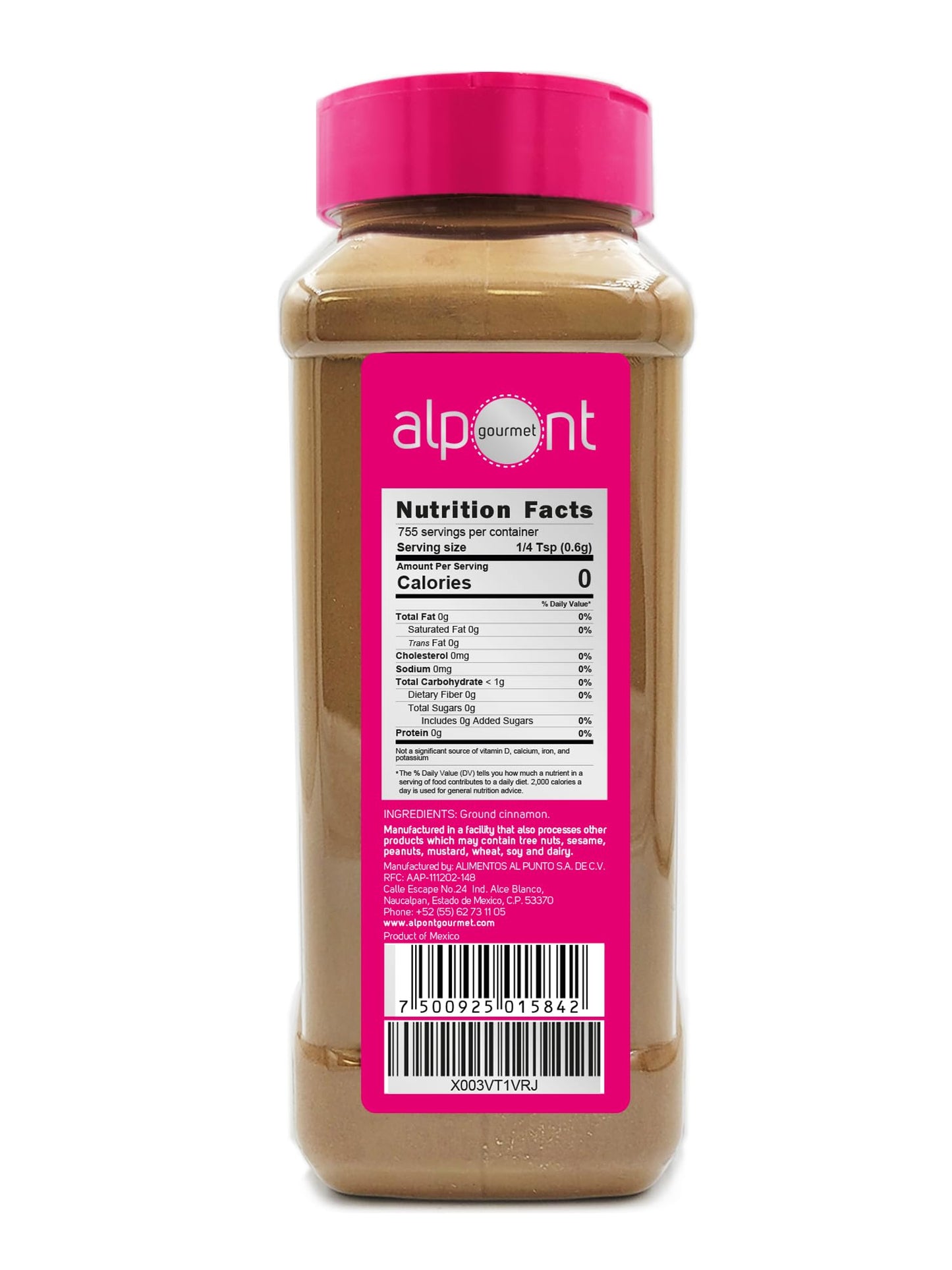 Alpont Gourmet Ground Cinnamon 16 Oz (453G), All Natural, Non-Gmo, Packed To Keep It Fresh, Premium Quality