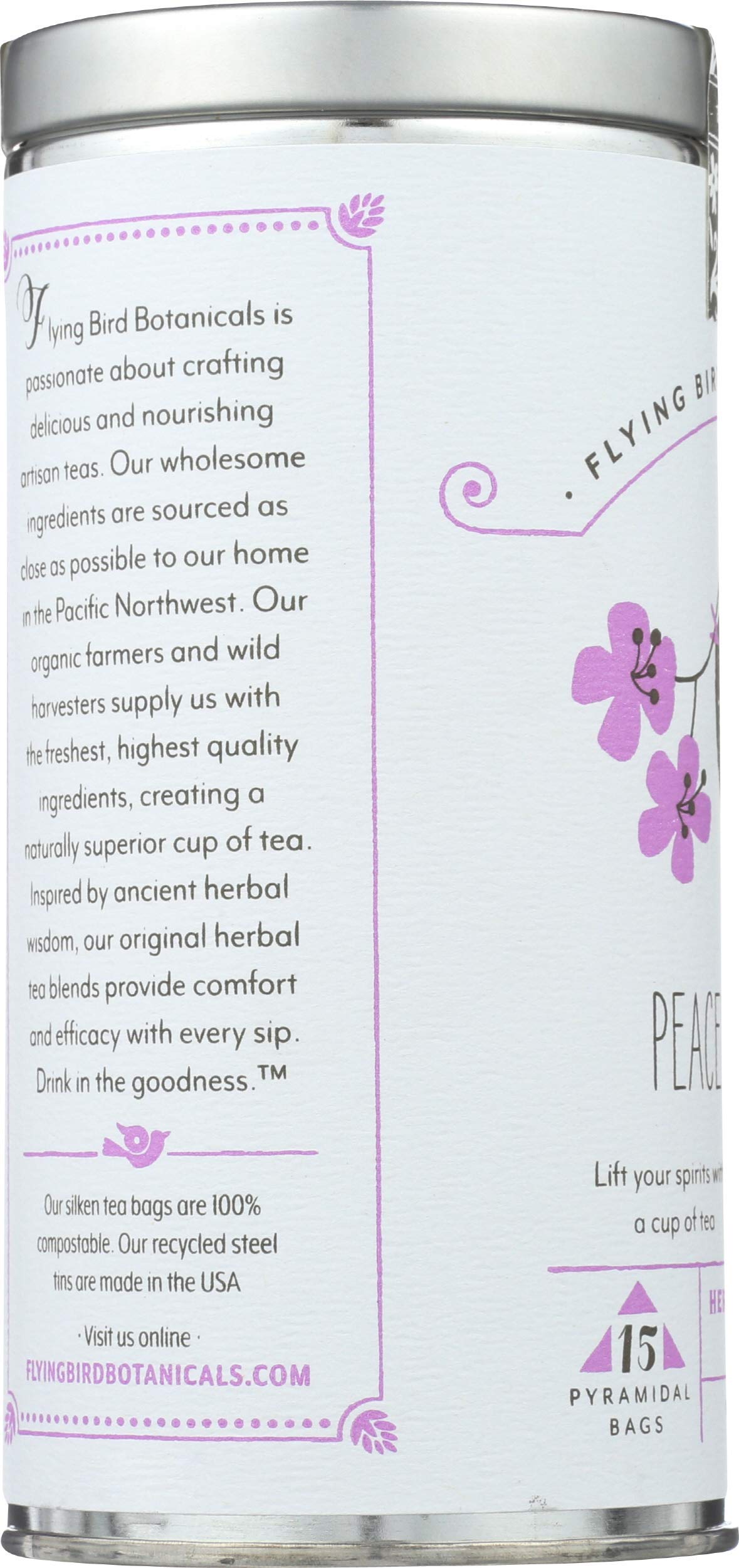 FLYING BIRD BOTANICALS Tea, Peaceful Spirit, 15 CT