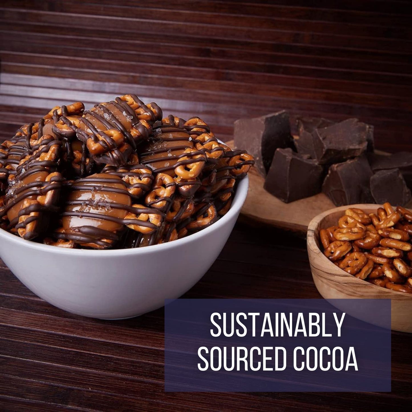 Edward Marc Snappers Sweet Caramel & Pretzels Cluster - Crunchy Pretzel Snack With Dark Chocolate & Sea Salt For Adults And Kids