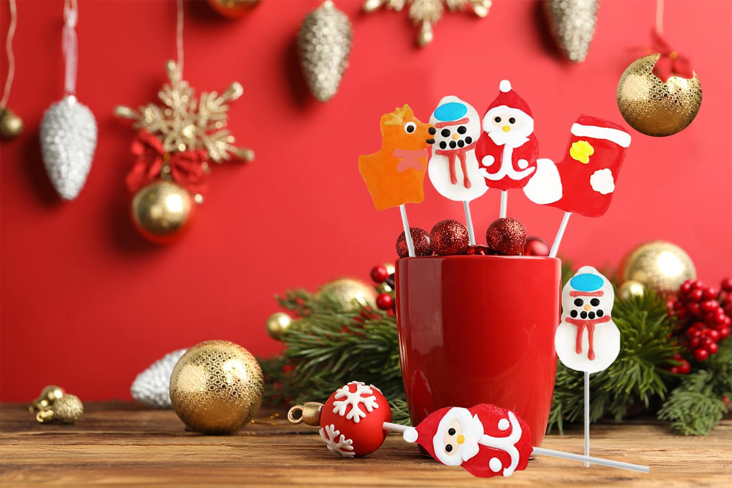 Fruidles Christmas Lollipop Assortment, Santa, Reindeer, Snowman, 12 Count, Mixed Fruit Flavor