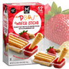 Peanut Butter Rolled Wafer Sticks | PB & Jelly Filled Wafer Sticks with Strawberry Dip | Grab & Go Individually Wrapped Packs | 
