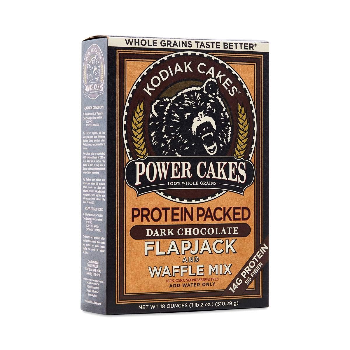 Kodiak Cakes Power Cakes Dark Chocolate Flapjack & Waffle Mix, 18 Ounce
