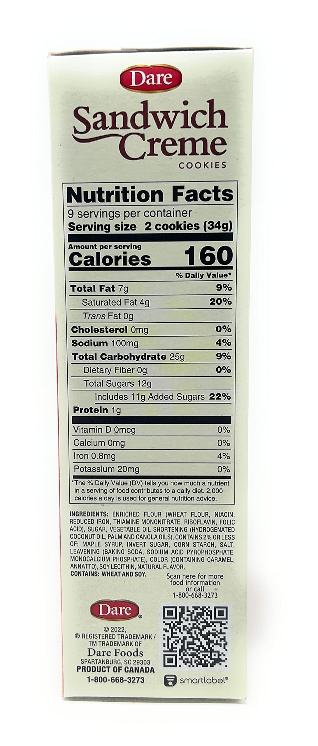 Dare Maple Leaf Cr  me Cookies     Classic Canadian Cookie Made with Real Maple Syrup, Peanut Free     10.6 Ounces