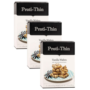 Proti-Thin High Protein Vanilla Wafer Squares, 15G Protein, Low Calorie, Low Sugar, Aspartame Free, Diet Wafer Bars, Healthy Sna