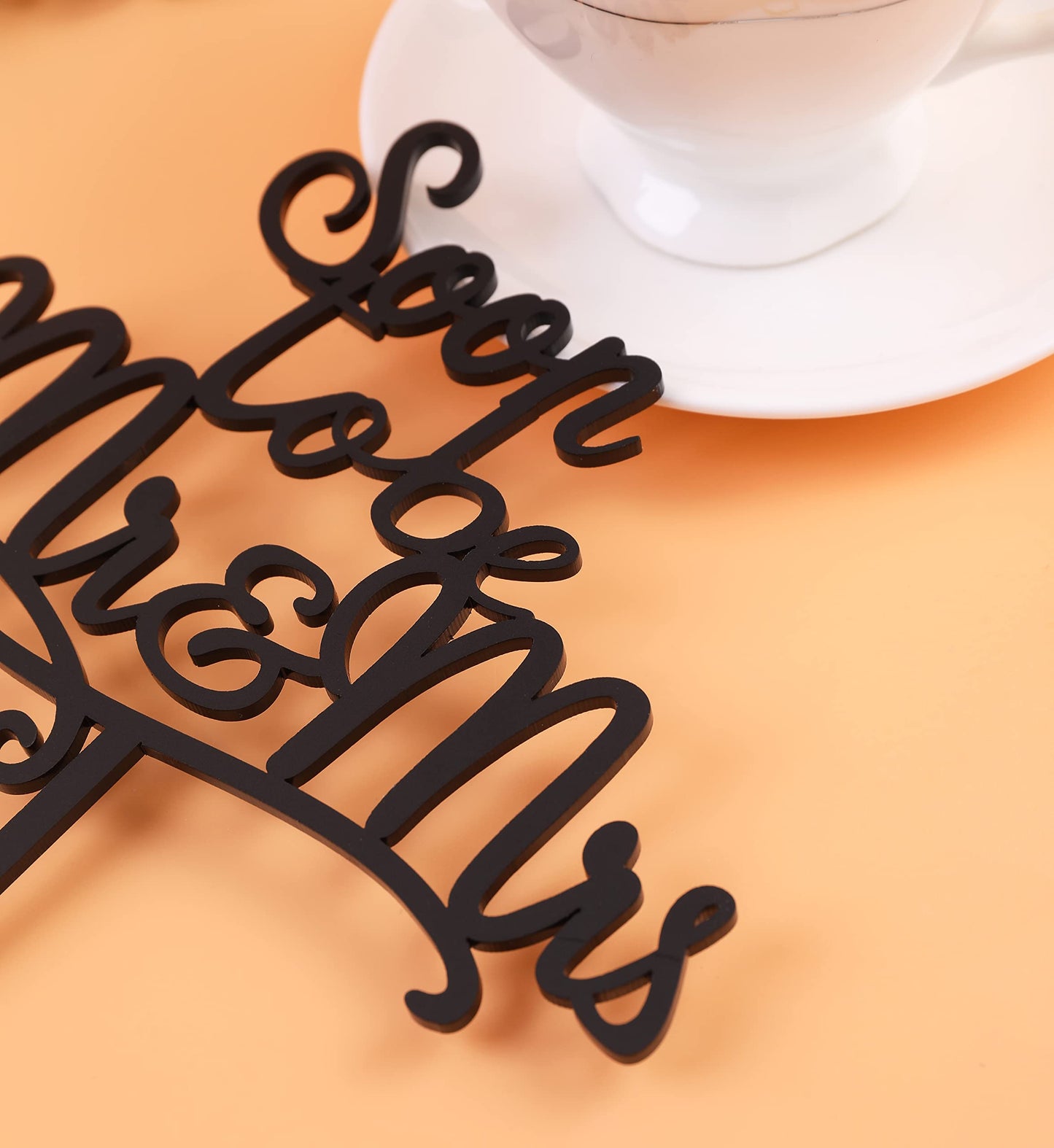 LOVENJOY Gift Boxed Soon To Be Mr and Mrs Cake Topper Engagement Black, Frosted Acrylic
