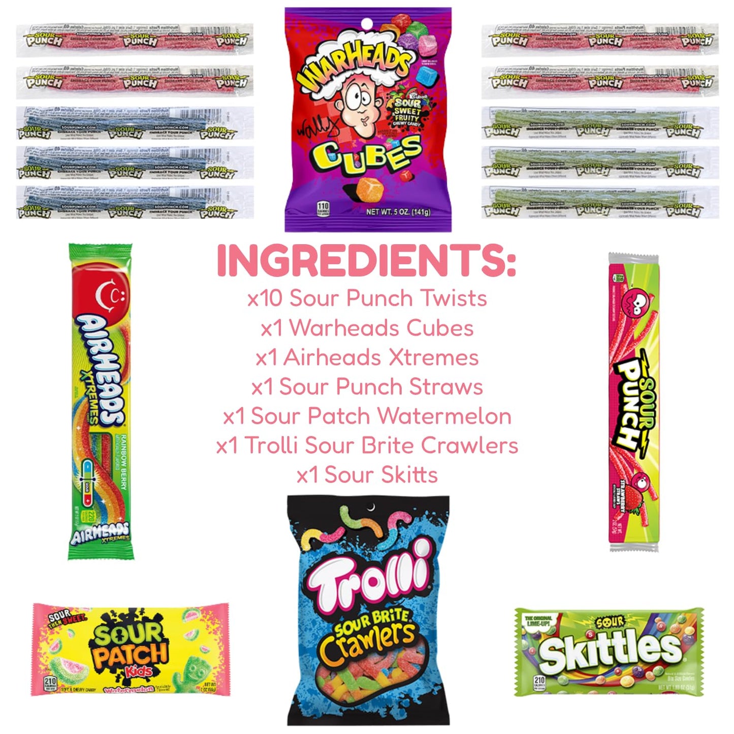Hangry Kit Classic Sour Candy Kit - 16-Piece Variety Pack With All Your Favorite Sour Candy Classics. Sour Challenge Ready In A