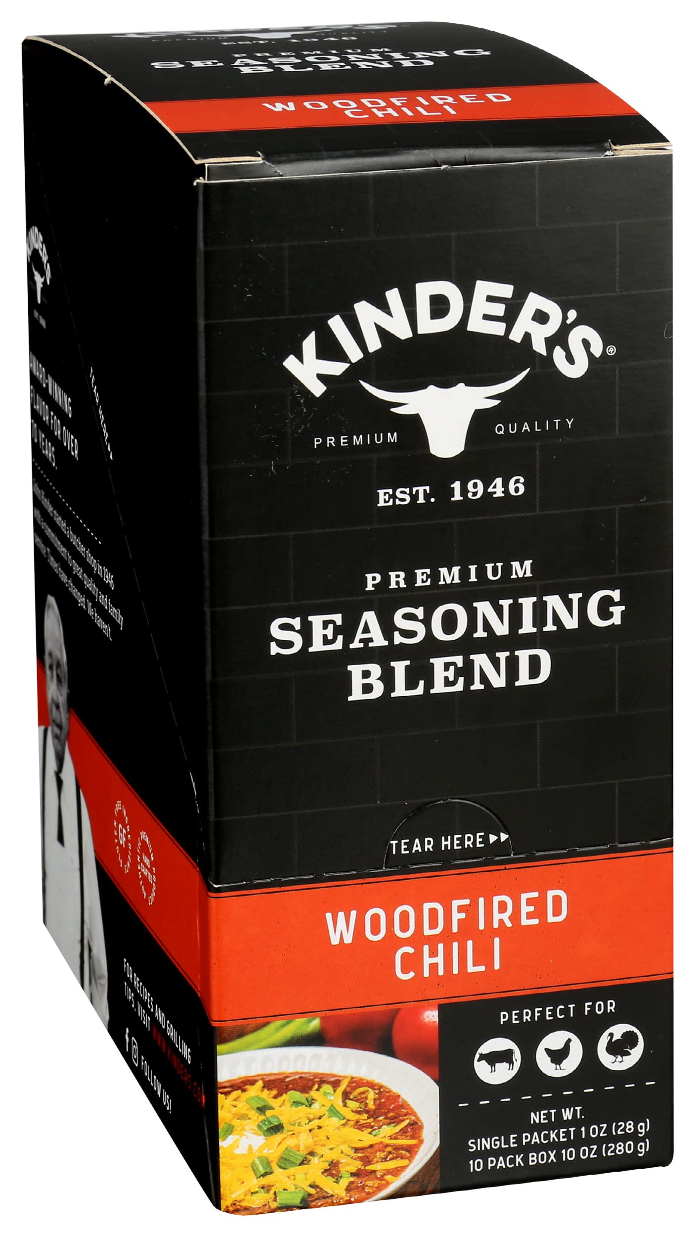 Kinder'S Woodfired Chili Seasoning Blend, Gluten Free, 1 Ounces (Pack Of 10)