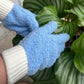 Mig4U 4 Pairs Microfiber Gloves - Dusting Gloves For House Cleaning - Washable Blind Cleaner Duster Tool (Blue/Pink/Gray/Navy,S/