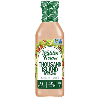 Walden Farms Thousand Island Dressing - Calorie-Free, Gluten-Free, Low Carb, Keto-Friendly, Sugar-Free, Dairy-Free Creamy Thousa
