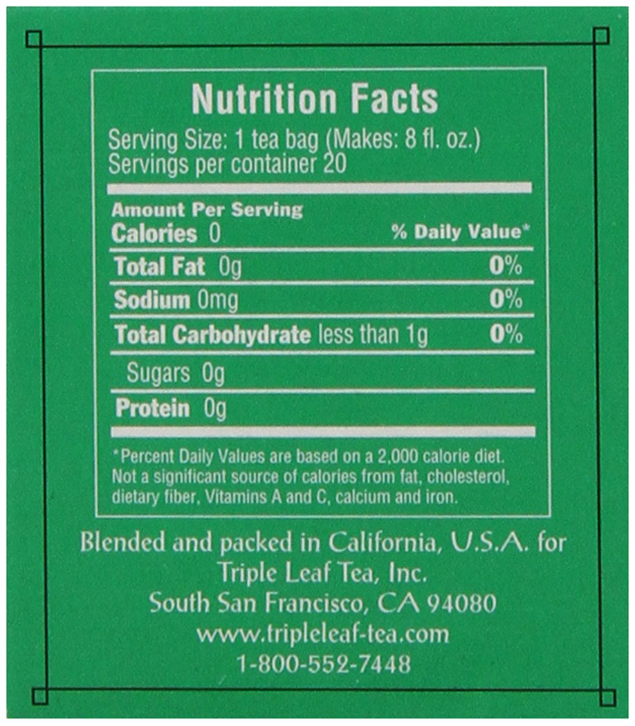 TRIPLE LEAF TEA TEA,JASMINE GREEN, 20 BAG