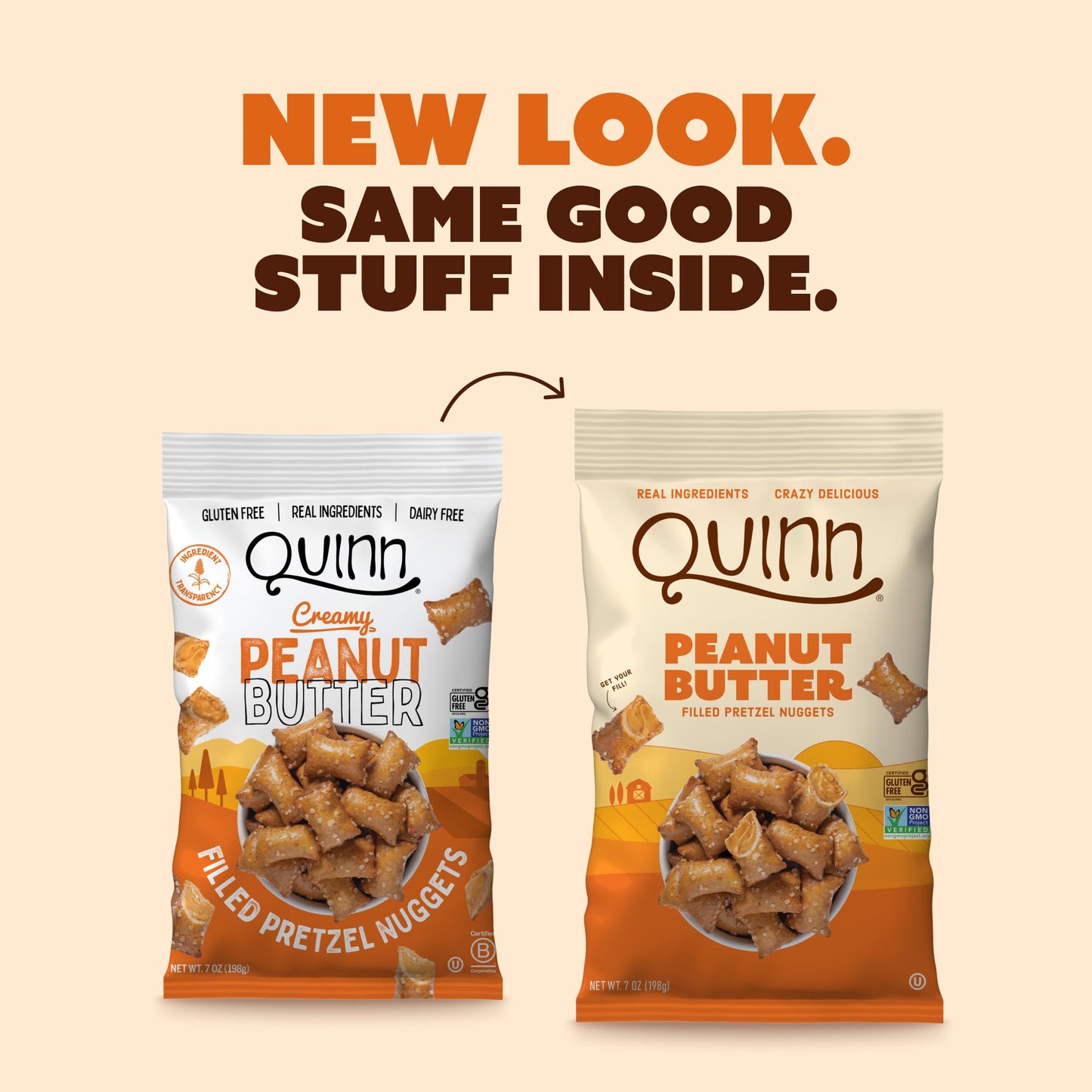 Quinn Gluten Free Peanut Butter Pretzel Nuggets - Vegan, Non-GMO - 7 Oz (Pack of 4)