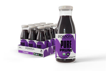 Pomona Organic Juices Pure Prune Juice, 8.4 Ounce Bottle (Pack of 12), Cold Pressed Organic Juice, Non-GMO, No Sugar Added, Not 