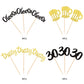 ZHUOWEISM 36 PCS Cupcake Toppers Glitter malt-inspired Mug 30th Birthday Decorations Small Gold+White