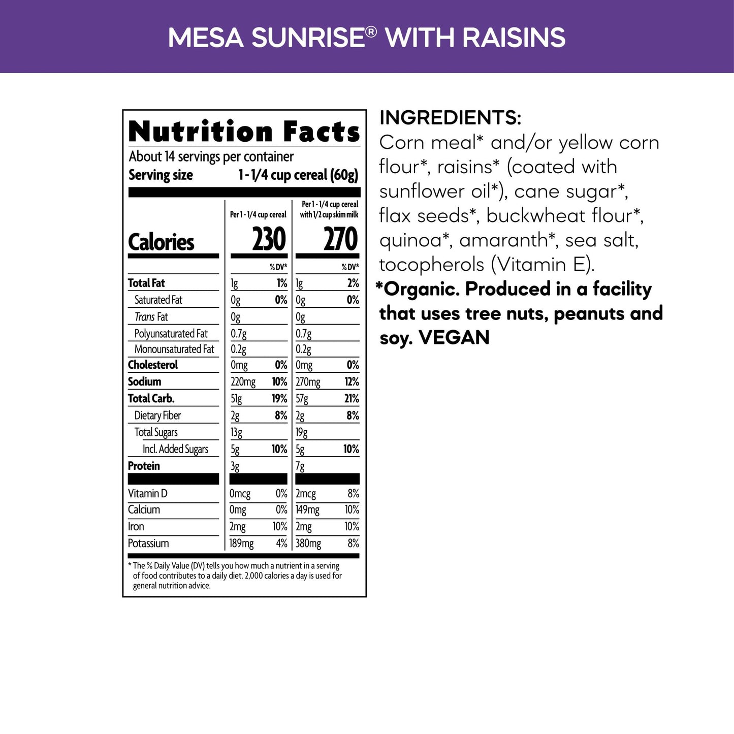 Nature'S Path Organic Mesa Sunrise With Raisins Cereal, 29.1 Oz (Pack Of 6), Gluten Free, Non-Gmo, Earth Friendly Packaging