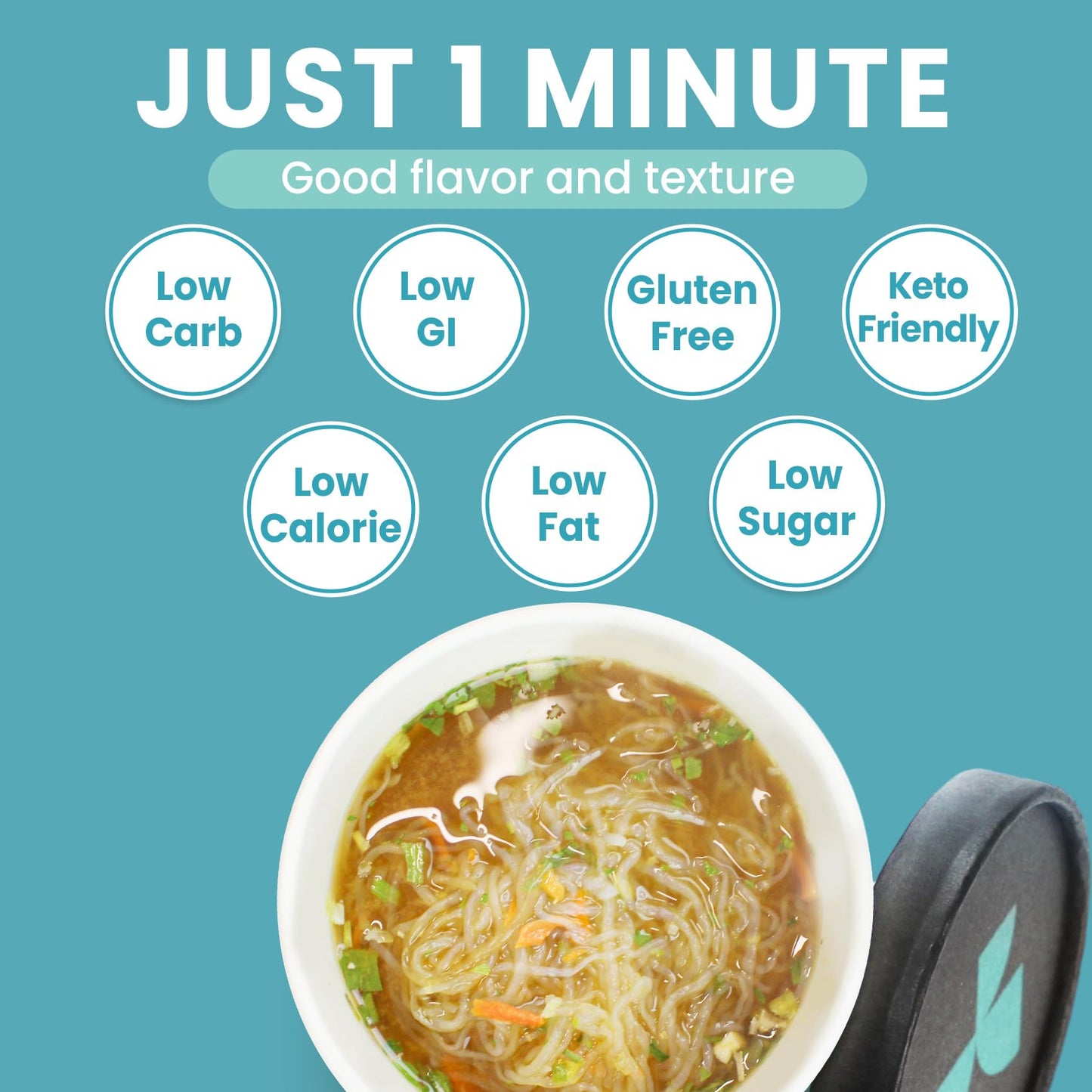 Hethstia Konjac Noodles Instant Miso Soup Cup, 6 Packs, Low Carb, Keto-Friendly, 5.72 Ounce