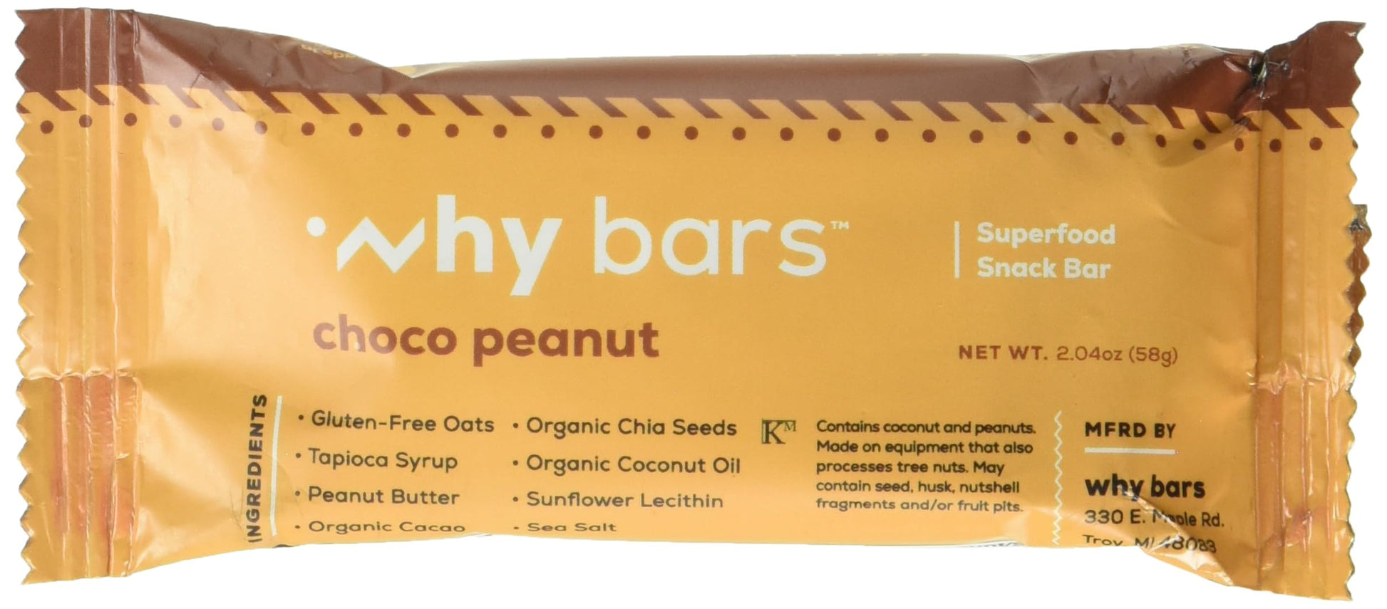 Why Bars Choco Peanut Bar, 2.04 Oz
