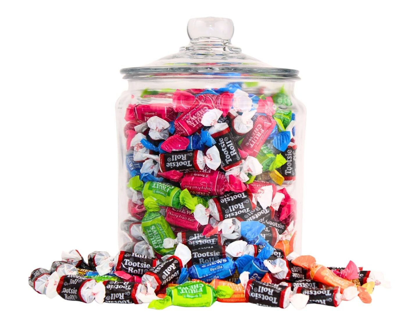 Assorted Flavored Mini Tootsie Rolls - Bulk Tootsie Rolls Candy, Individually Wrapped Assorted Flavor Midgee Fruit Chews, By Que