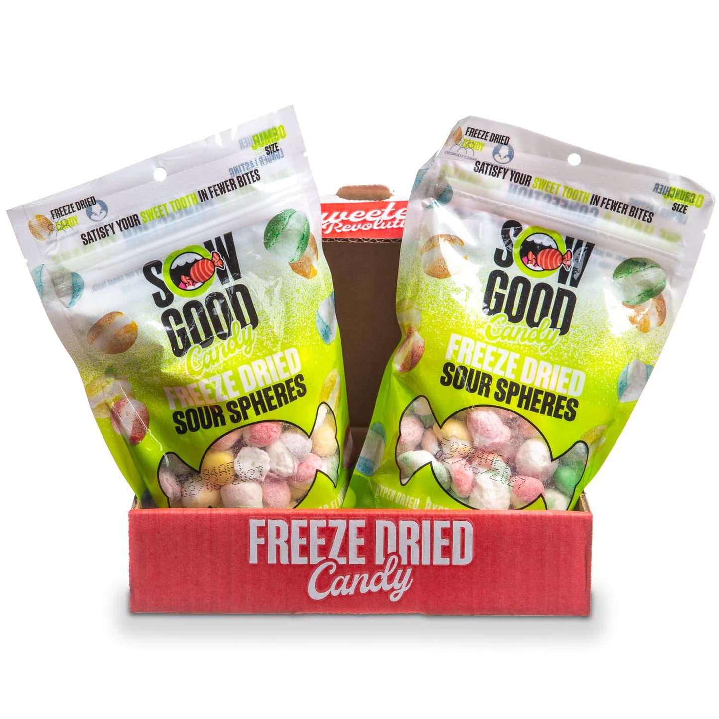 SOW GOOD Freeze Dried Sour Candy - Sour Spheres 2 Pack for Snacking & Parties