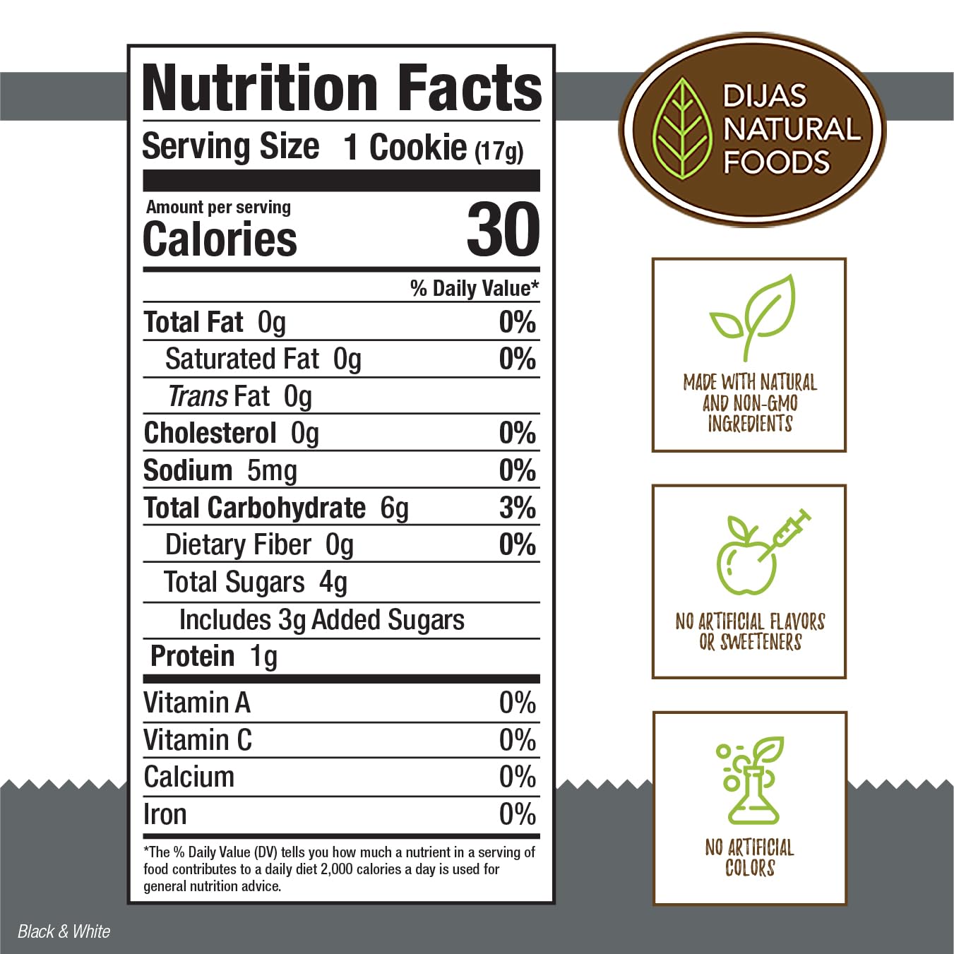 Dijas Natural Foods, Fat Free Biscotti Cookie, All Natural Preservative Free Ingredients, Delicious Low Calorie Snack (5 Ounces,