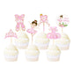 Ercadio 24 Pack Ballerina Tutu Cupcake Toppers Pink Ballet Girl Cupcake Toppers Ballet Happy Birthday Cupcake Picks for Ballerin