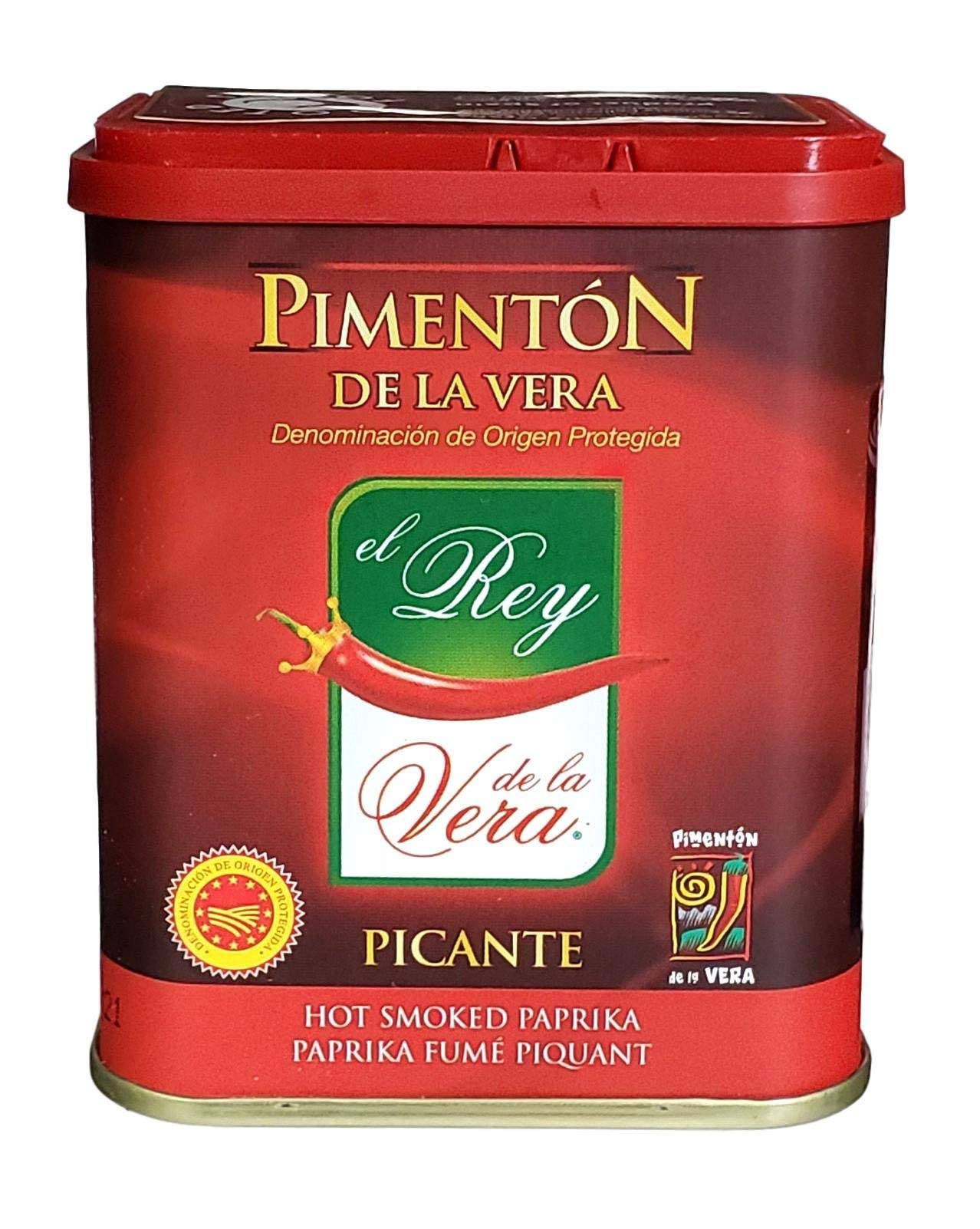 REY DE LA VERA Hot Pimenton Paprika, 2.6 Ounce, Pack of 1