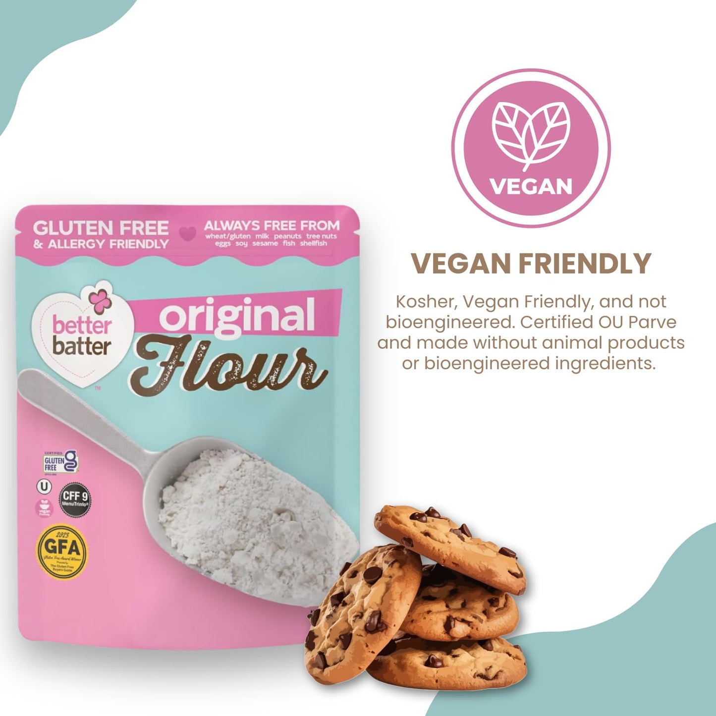Better Batter Original Blend Multipurpose Certified Gluten-Free Flour, Top 8 Allergen Free, Cup for Cup Baking Alternative to Or