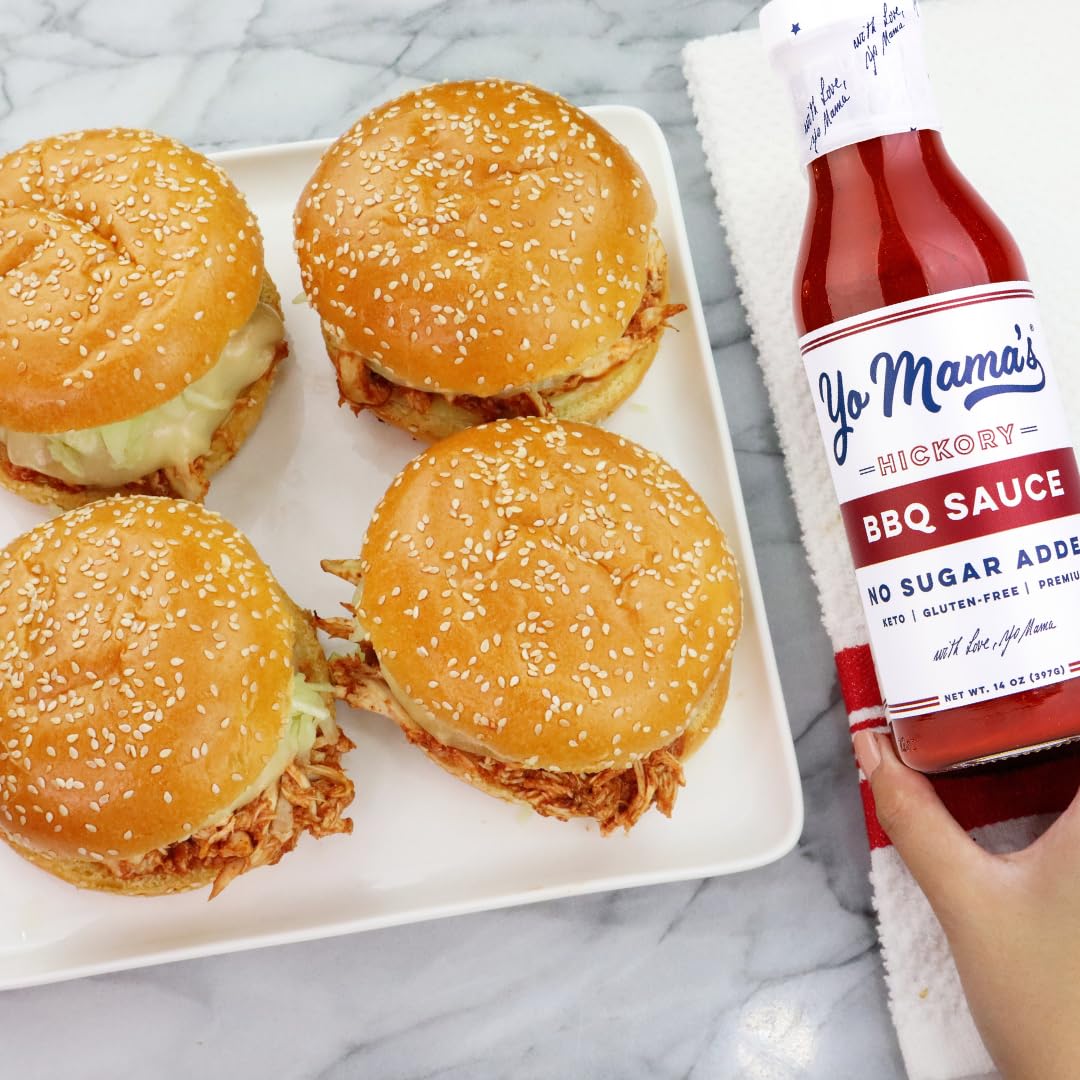 Yo Mama'S Foods Keto Hickory Bbq Sauce - (Pack Of 3) - Vegan, No Sugar Added, Low Carb, Low Sodium, Gluten Free, Paleo, And Made