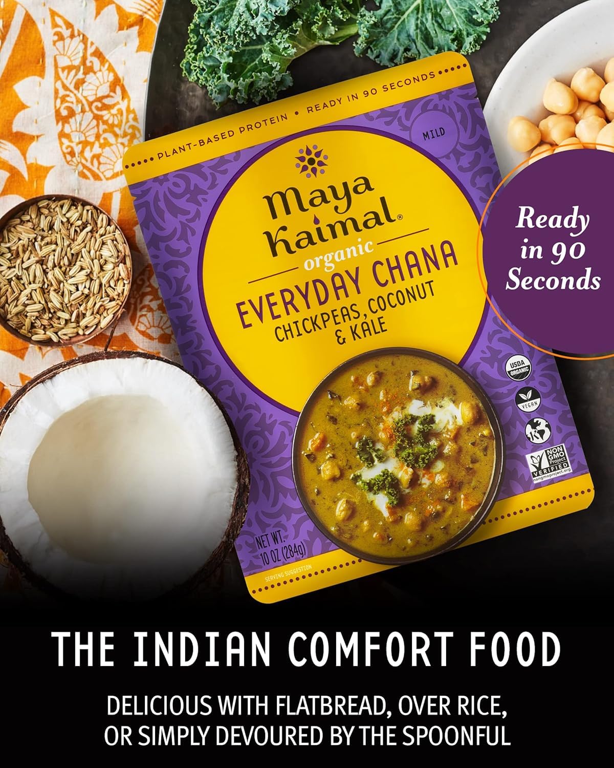 Maya Kaimal Everyday Chana Ccnt Kale 10 OZ