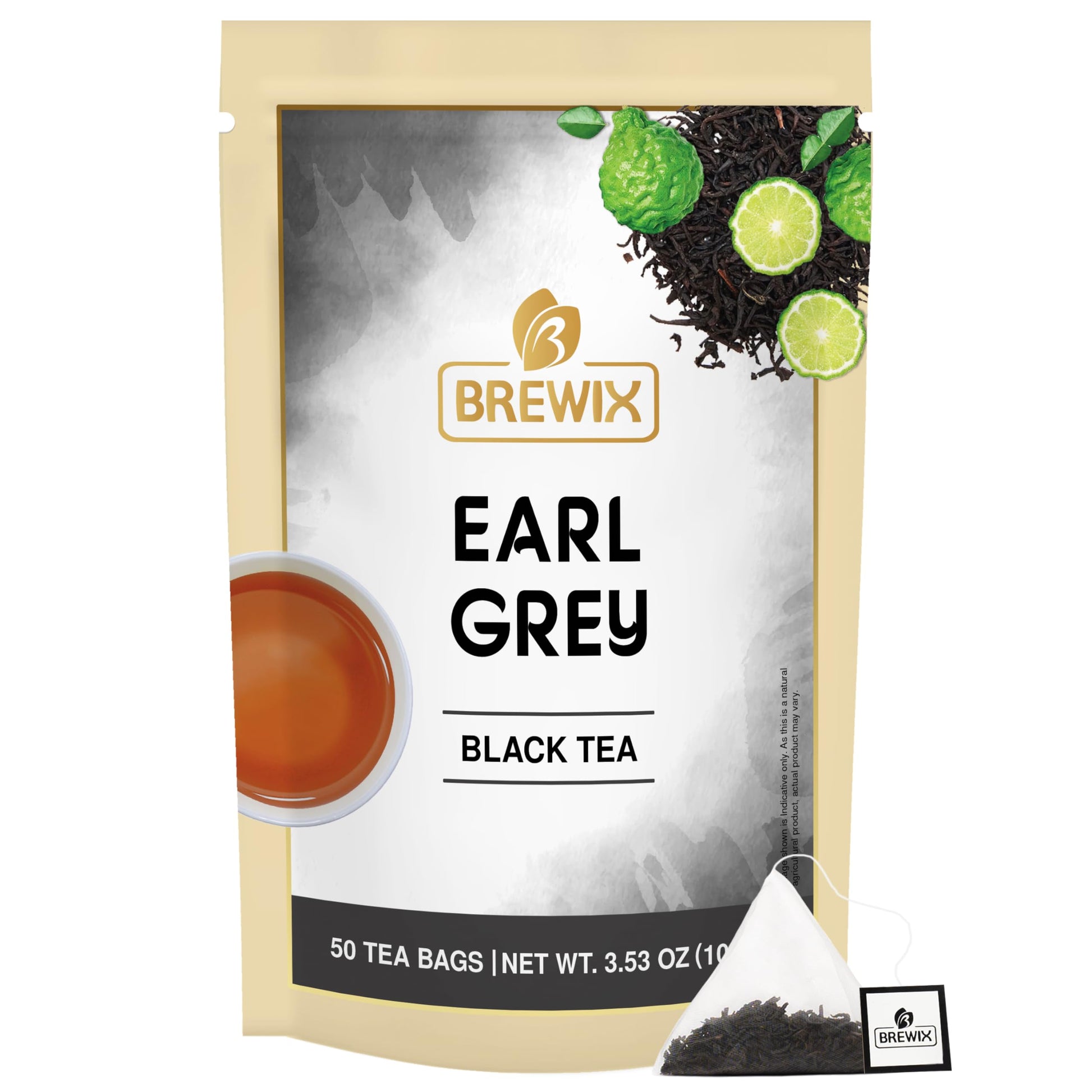 BREWIX Earl Grey Black Tea Bags, Bold & Aromatic, Gluten Free, 50 Count