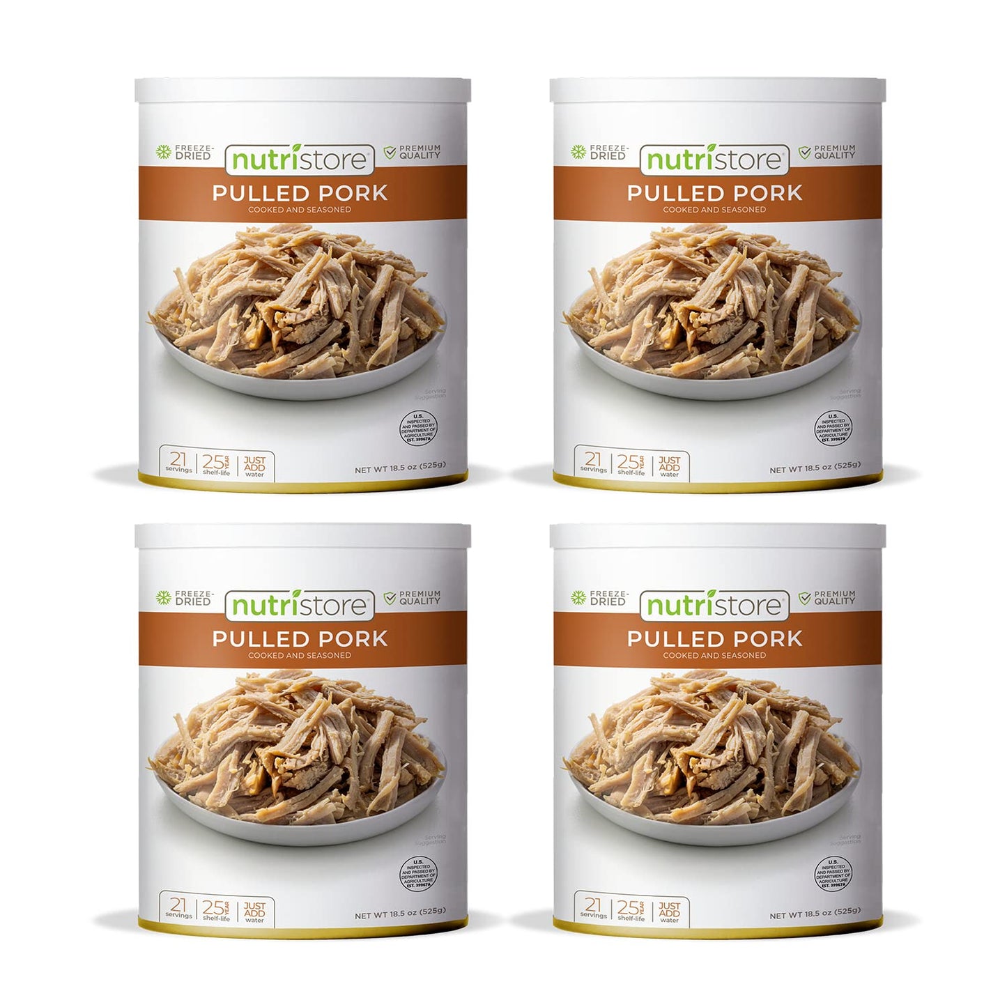 Nutristore Freeze Dried Pulled Pork | Pre-Cooked Bbq Meat For Backpacking, Camping, Meal Prep | Long Term Survival Emergency Foo