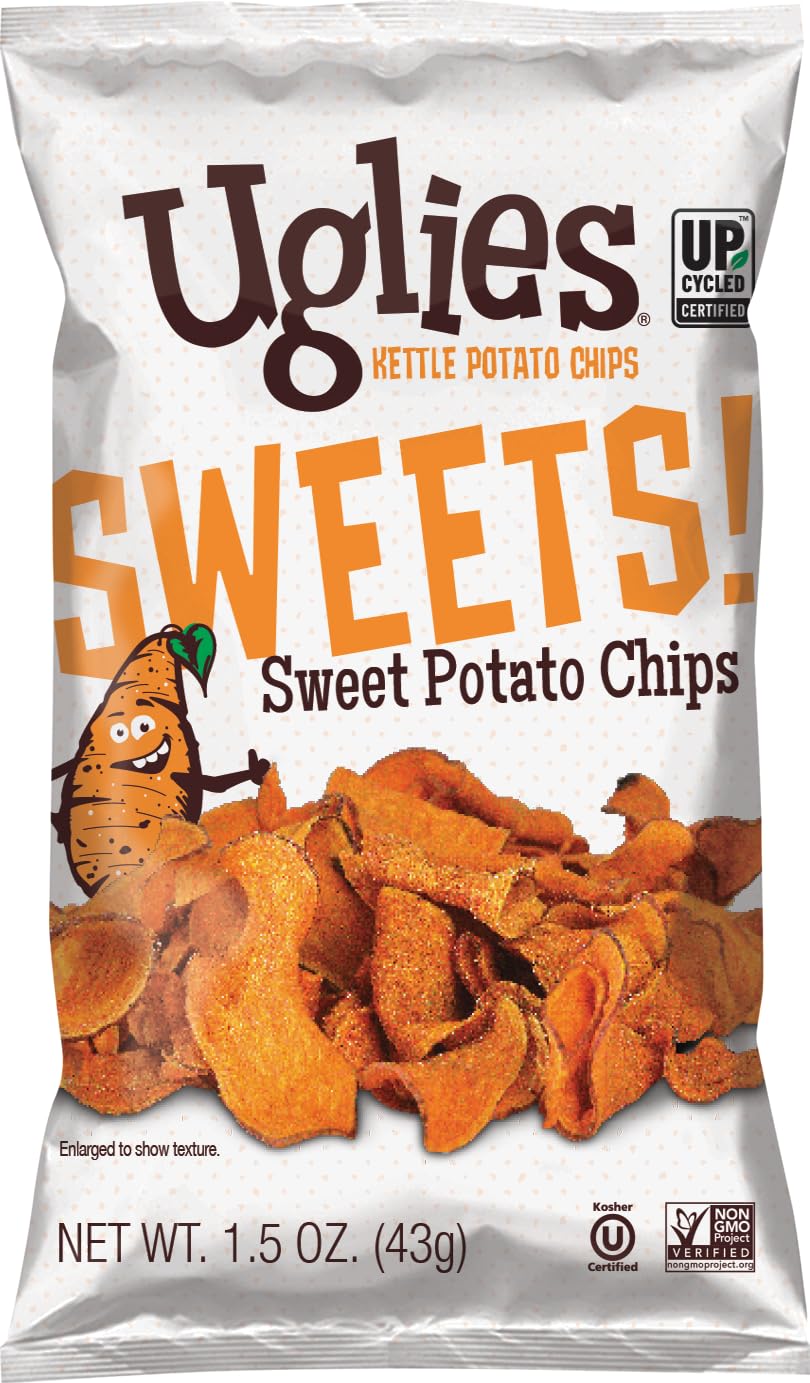 Uglies Sweet Potato Kettle-Cooked Chips, Gluten-Free, Non-GMO, 1.5 Oz. Bags, Pack of 24