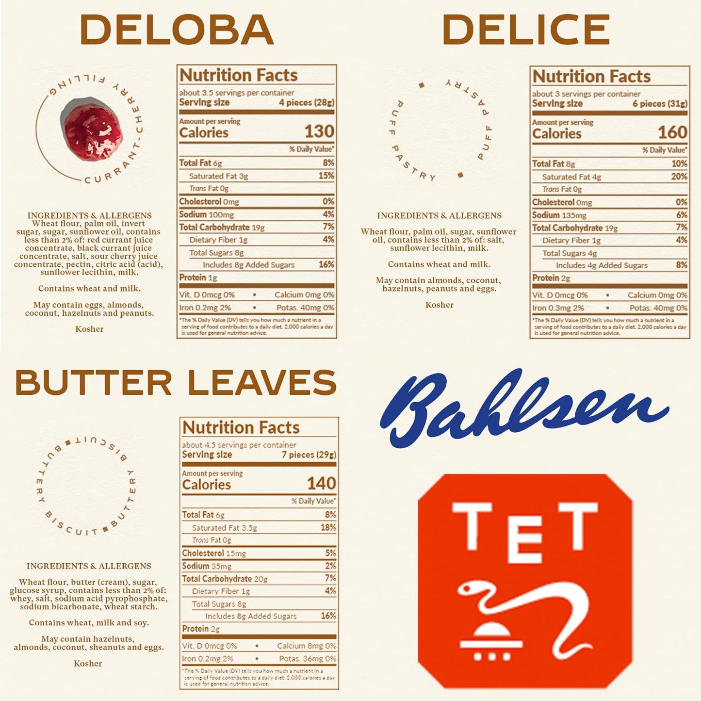 Bahlsen Delice, Deloba, and Butter Leaves Sampler (3 Pack) | 3 classic butter biscuit flavors | Indulgent varieties of European