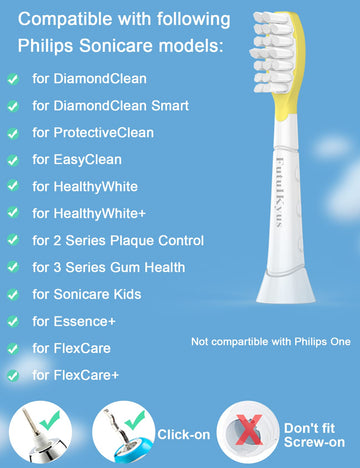Futulkyus Kids Replacement Brush Heads For Philips Sonicare: Electric Soft Toothbrush Head Compitable With 4100 Hx6032/94 Hx6042