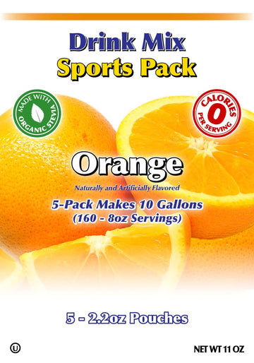 Gramzero Orange Sugar Free Drink Mix Sports Pack, Great For Nutrition Club Loaded Teas, Zero Calorie, Stevia Sweetened