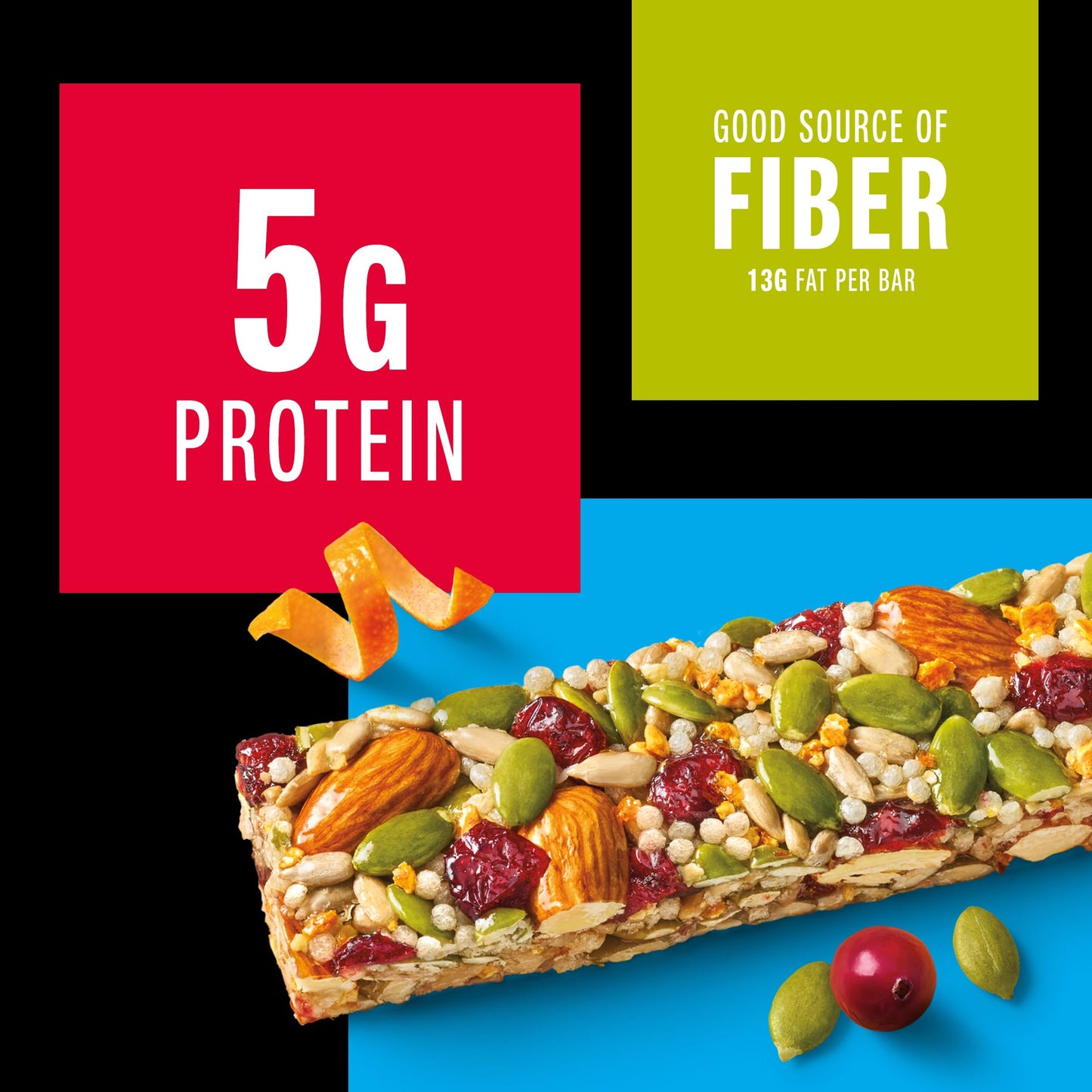 KIND Seeds Fruit & Nuts Snack Bar  Orange Cranberry | 5g Protein  High Fiber  Gluten Free Bars  1.4 OZ  36 Count